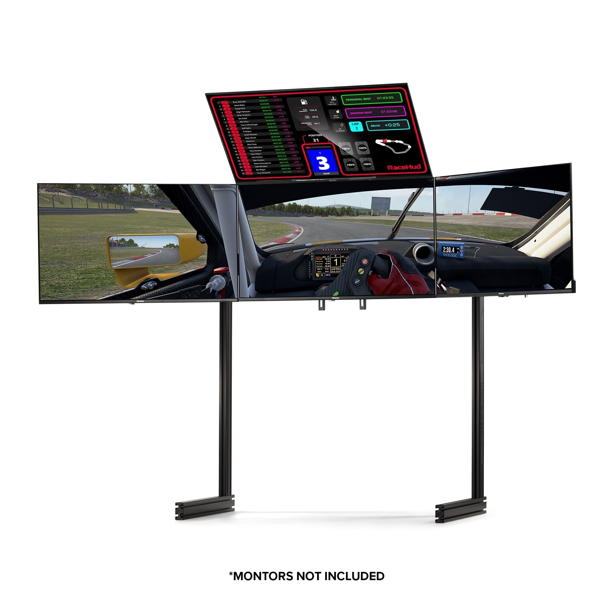 Elite Free Standing Quad Monitor Stand - Black Edition